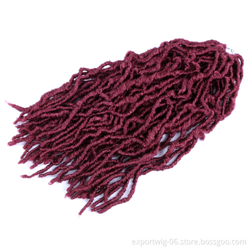 Nu Locs Crochet Hair Extensions African NU Locs Braiding Hair Solid And Ombre Color Synthetic Fiber Long 18 Inch
